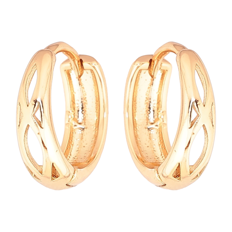 Серьги Xuping Позолота 18K колечки Резной узор фото №1