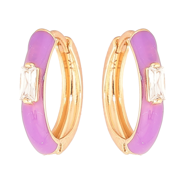 Сережки Xuping Позолота 18K колечка Покриття бузковою емаллю з вставкою кристал фото №20 Сережки Xuping Позолота 18K колечка Покриття бузковою емаллю з вставкою кристал фото №20