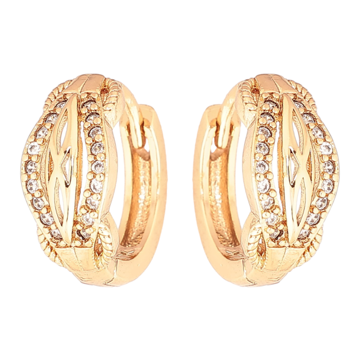 Сережки Xuping Позолота 18K колечка Декоративний візерунок з кристалами фото №21 Сережки Xuping Позолота 18K колечка Декоративний візерунок з кристалами фото №21