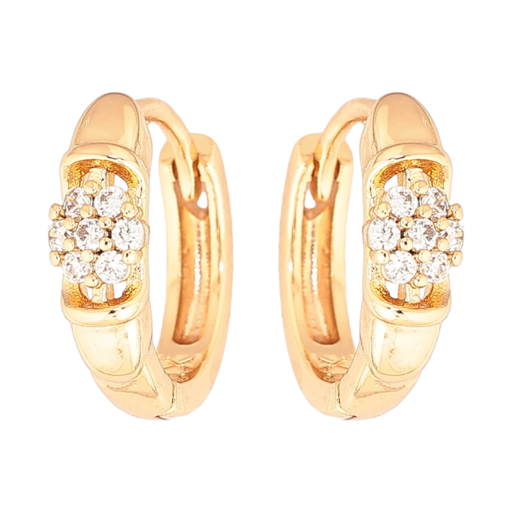 Сережки Xuping Позолота 18K колечка Кришталеві квіточки фото №22 Сережки Xuping Позолота 18K колечка Кришталеві квіточки фото №22