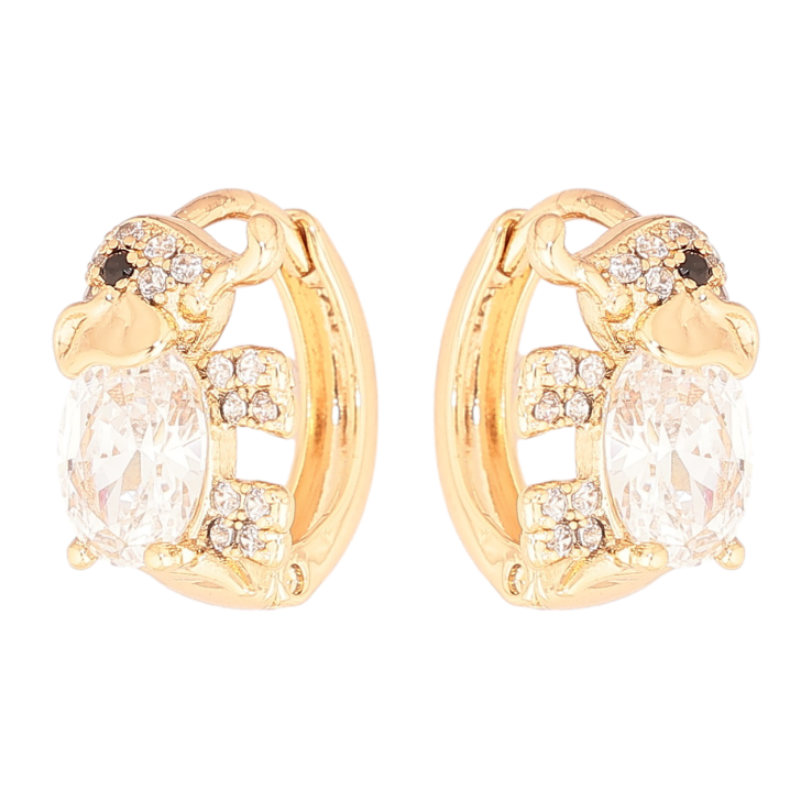 Серьги Xuping Позолота 18K колечки Кристальные слоники фото №17