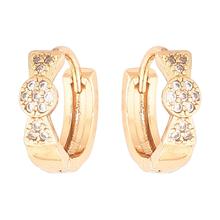 Сережки Xuping Позолота 18K колечка Візерунок з кристалами фото №14 Сережки Xuping Позолота 18K колечка Візерунок з кристалами фото №14