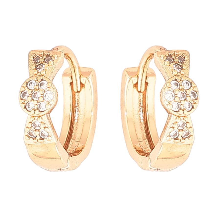 Сережки Xuping Позолота 18K колечка Візерунок з кристалами фото №1 Сережки Xuping Позолота 18K колечка Візерунок з кристалами фото №1