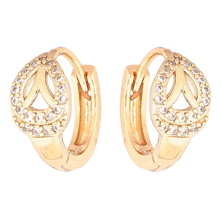 Серьги Xuping Позолота 18K колечки Узор с кристаллами фото №5