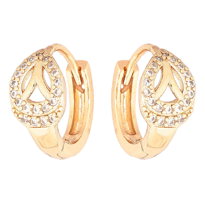 Сережки Xuping Позолота 18K колечка Візерунок з кристалами фото №6