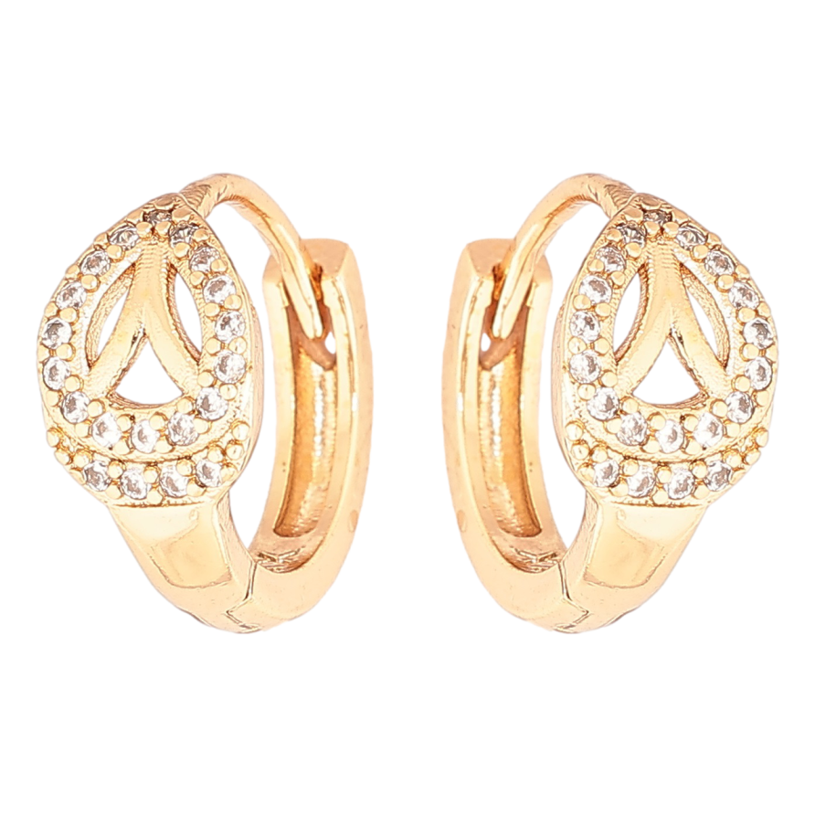 Серьги Xuping Позолота 18K колечки Узор с кристаллами фото №1