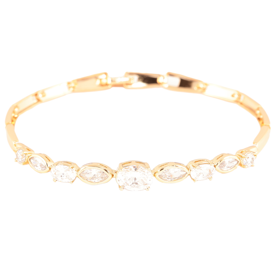 Браслет Xuping Позолота 18K Дорожка кристаллов длина 19см х 3мм фото №1