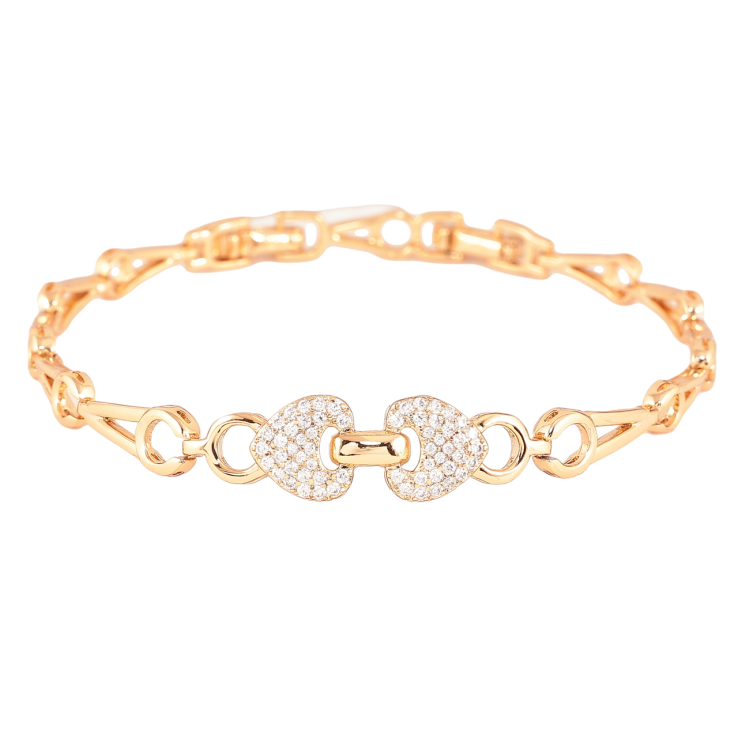 Браслет Xuping Позолота 18K Узор с кристаллами длина с доп.замком 17.5,19.5см х 6-10мм фото №21