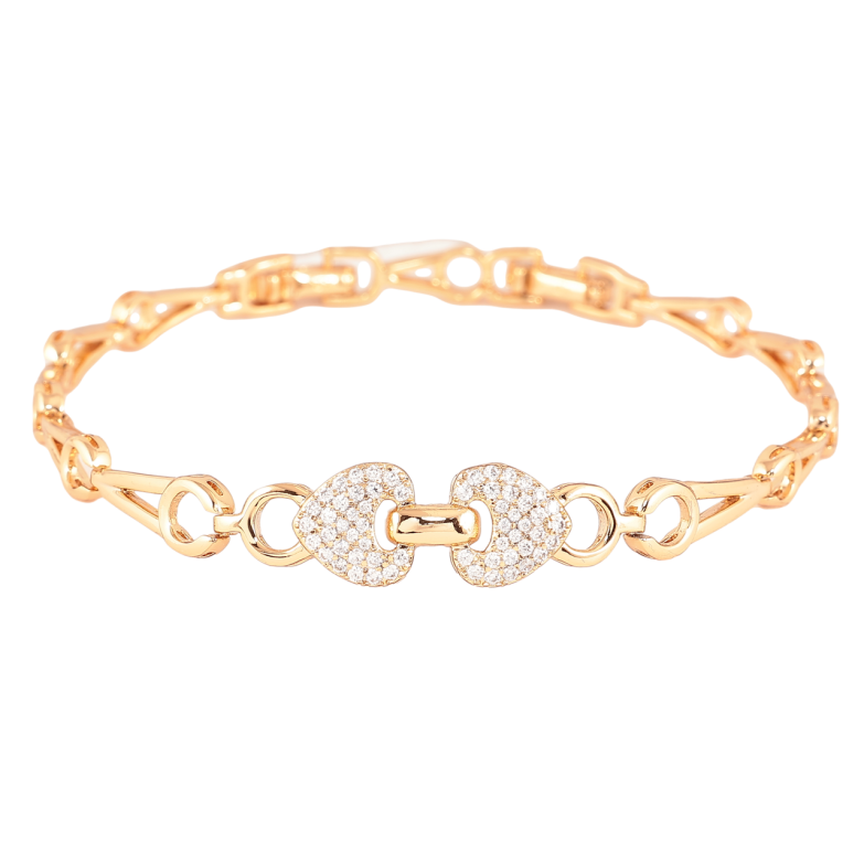 Браслет Xuping Позолота 18K Узор с кристаллами длина с доп.замком 17.5,19.5см х 6-10мм фото №1 Браслет Xuping Позолота 18K Узор с кристаллами длина с доп.замком 17.5,19.5см х 6-10мм фото №1