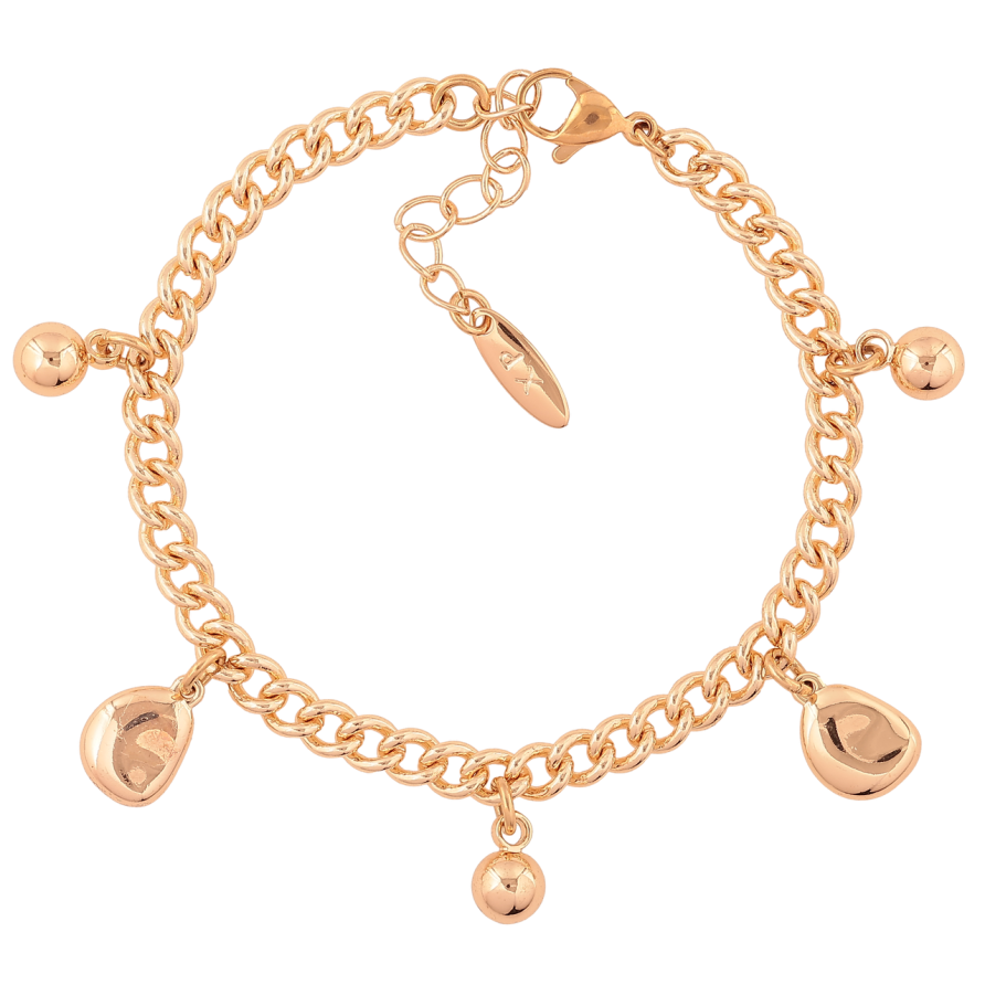 Браслет Xuping M&L Цвет 18K Цепочка с подвесками» длинна с доп.цепочкой 17-21см х 5мм фото №1