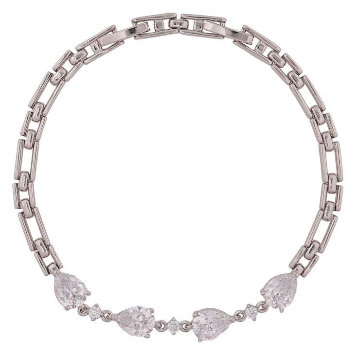 Браслет Xuping Родій «Декоративний візерунок з кришталевими крапельками» розмір з доп. замком 17.5,19.5см х 4-6мм фото №20