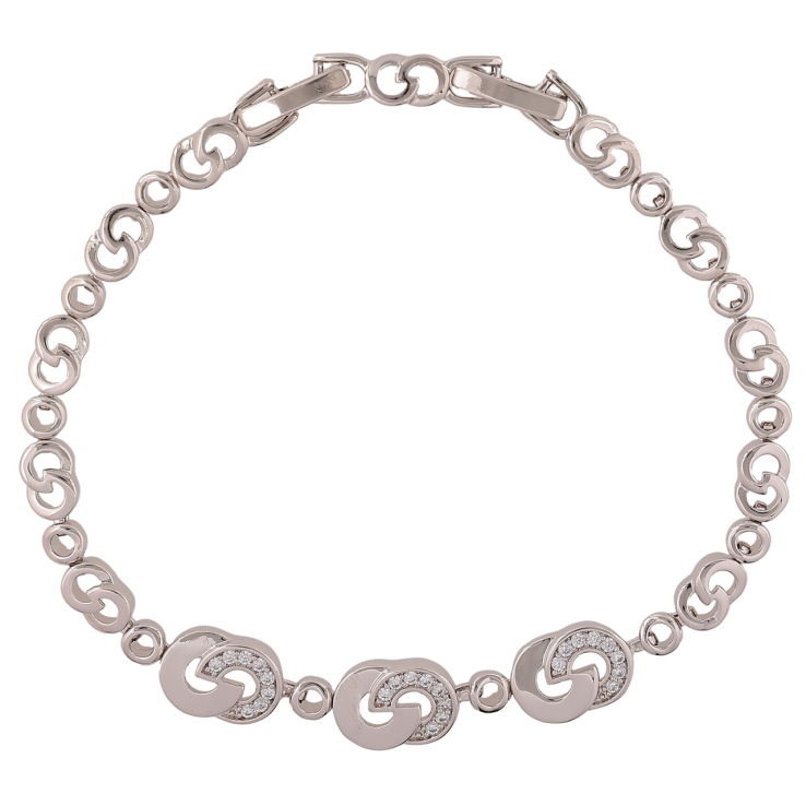 Браслет Xuping Родий Декоративный узор размер с доп. замком 17,19см х 4-8мм фото №14