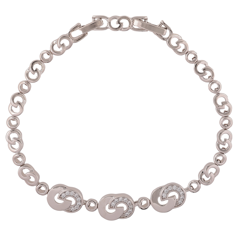 Браслет Xuping Родий Декоративный узор размер с доп. замком 17,19см х 4-8мм фото №1