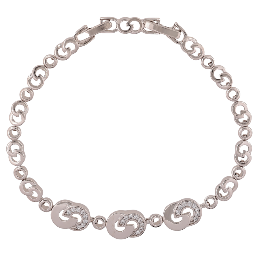 Браслет Xuping Родий Декоративный узор размер с доп. замком 17,19см х 4-8мм фото №1