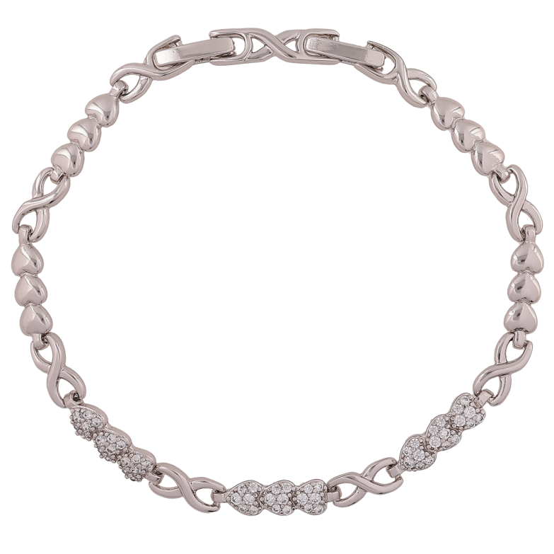 Браслет Xuping Родий Узор сердечки размер с доп. замком 17.5,19.5см х 4-5мм фото №1 Браслет Xuping Родий Узор сердечки размер с доп. замком 17.5,19.5см х 4-5мм фото №1