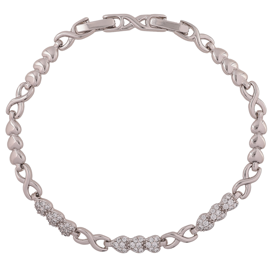 Браслет Xuping Родий Узор сердечки размер с доп. замком 17.5,19.5см х 4-5мм фото №1 Браслет Xuping Родий Узор сердечки размер с доп. замком 17.5,19.5см х 4-5мм фото №1