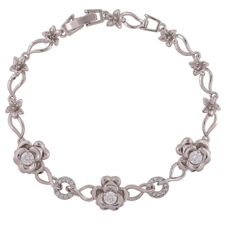 Браслет Xuping Родий Цветочный узор размер 19см х 5-10мм фото №10