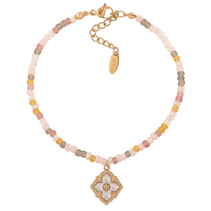 Браслет Xuping ТТМ Stainless Steel колір 14К «Різнокольоровий бісер з підвіскою» з доп.ланцюгом 19.5-23см х 3мм фото №24