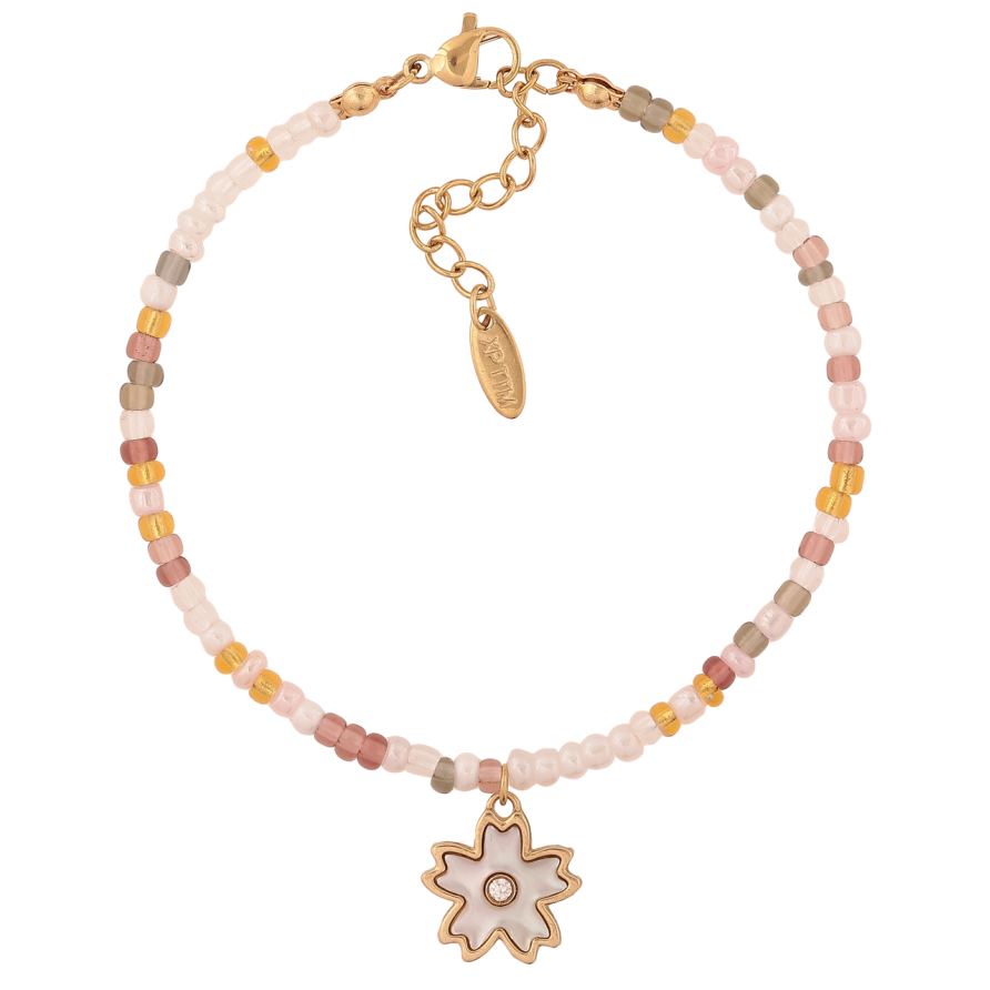 Браслет Xuping ТТМ Stainless Steel колір 14К «Різнокольоровий бісер з підвіскою» з доп.ланцюгом 18.5-21.5см х 3мм фото №1