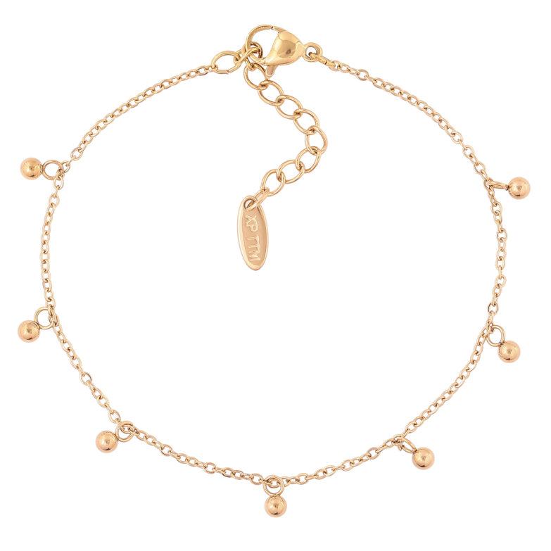 Браслет Xuping ТТМ Stainless Steel цвет 14К Цепочка с подвесками с доп.цеп 18-21.5см х 1.5мм фото №1 Браслет Xuping ТТМ Stainless Steel цвет 14К Цепочка с подвесками с доп.цеп 18-21.5см х 1.5мм фото №1