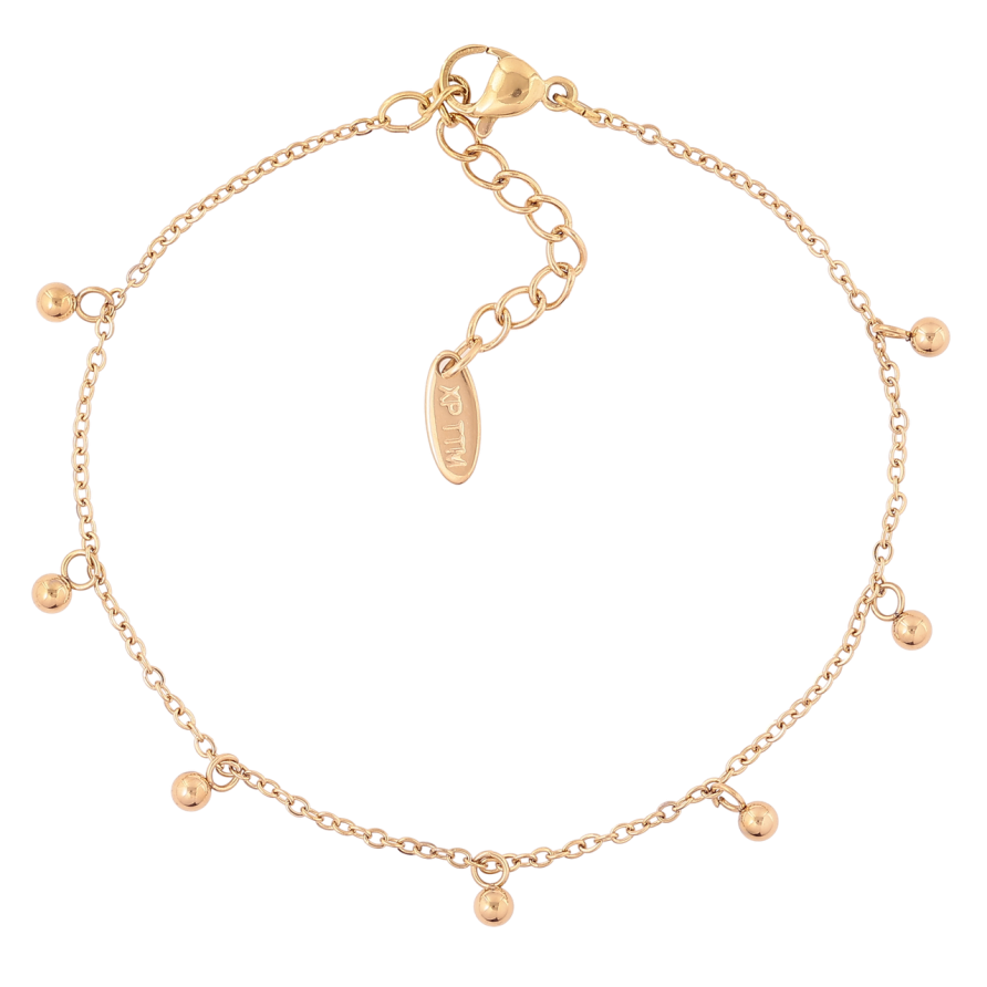 Браслет Xuping ТТМ Stainless Steel колір 14К «Ланцюжок з підвісками» з доп.ланцюгом 18-21.5см х 1.5мм фото №1 Браслет Xuping ТТМ Stainless Steel колір 14К «Ланцюжок з підвісками» з доп.ланцюгом 18-21.5см х 1.5мм фото №1