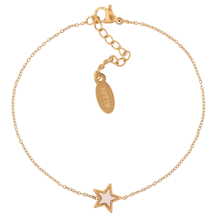 Браслет Xuping ТТМ Stainless Steel цвет 14К Цепочка с вставкой звезда с доп.цеп 17-20см х 1мм фото №5 Браслет Xuping ТТМ Stainless Steel цвет 14К Цепочка с вставкой звезда с доп.цеп 17-20см х 1мм фото №5