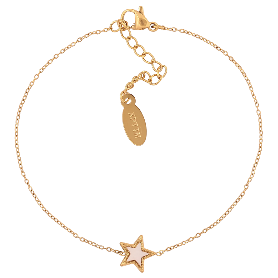 Браслет Xuping ТТМ Stainless Steel цвет 14К Цепочка с вставкой звезда с доп.цеп 17-20см х 1мм фото №1