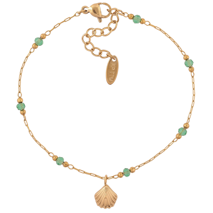 Браслет Xuping ТТМ Stainless Steel цвет 14К Цепочка с бусинами и подвеской с доп.цеп 17.5-21см х 1мм фото №6