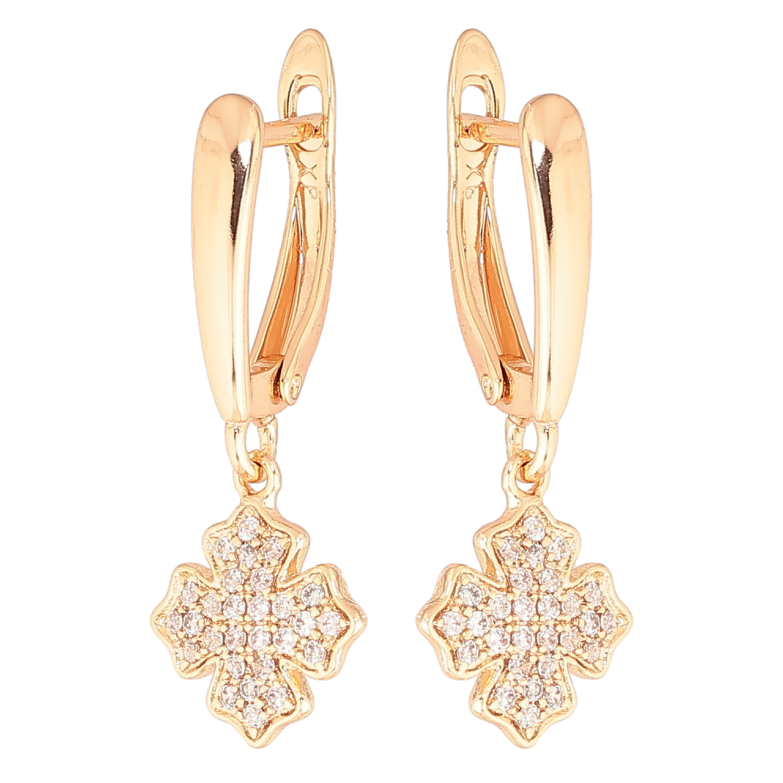 Сережки Xuping M&L Колір 18K англійський замок «Хрестики з кристалами» фото №1