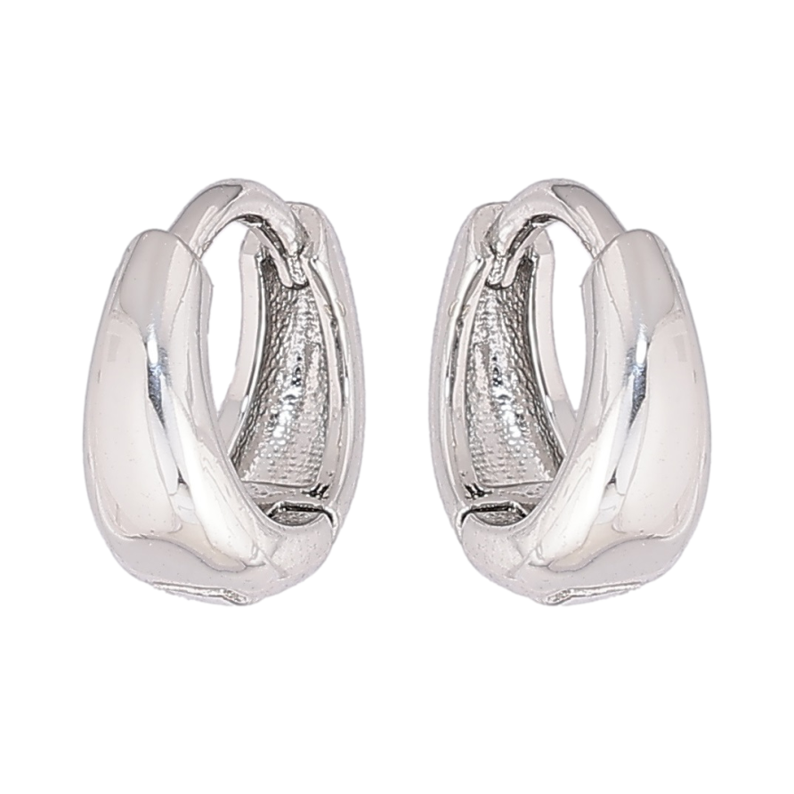 Сережки Xuping M&L Колір Родій колечка «Класика» ø 12мм фото №1