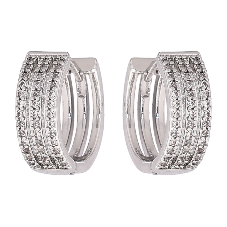 Серьги Xuping M&L Цвет Родий колечки Дорожки кристаллов фото №19 Серьги Xuping M&L Цвет Родий колечки Дорожки кристаллов фото №19