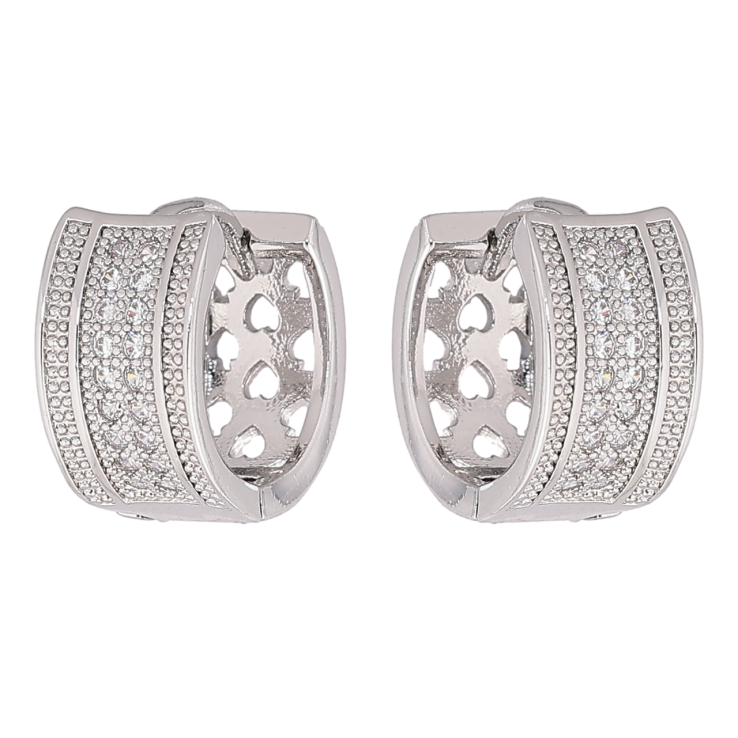 Серьги Xuping M&L Цвет Родий колечки Инкрустация кристаллами фото №9 Серьги Xuping M&L Цвет Родий колечки Инкрустация кристаллами фото №9