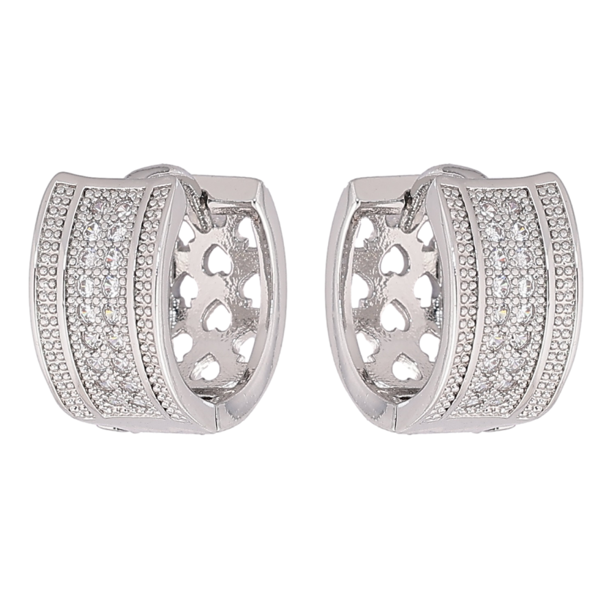 Сережки Xuping M&L Колір Родій колечка «Інкрустація кристалами» фото №1 Сережки Xuping M&L Колір Родій колечка «Інкрустація кристалами» фото №1