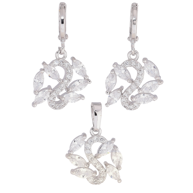 Набір Xuping Родій Сережки Кулон «Підвіски з кристалами» фото №17