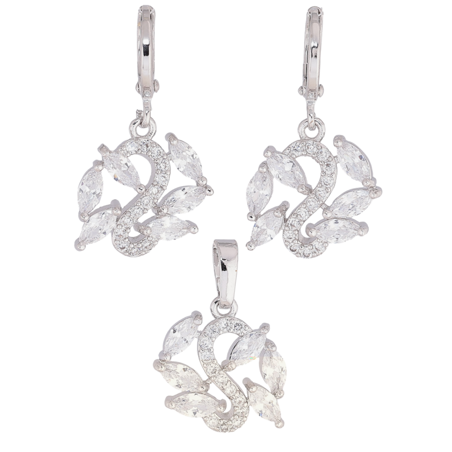 Набір Xuping Родій Сережки Кулон «Підвіски з кристалами» фото №1