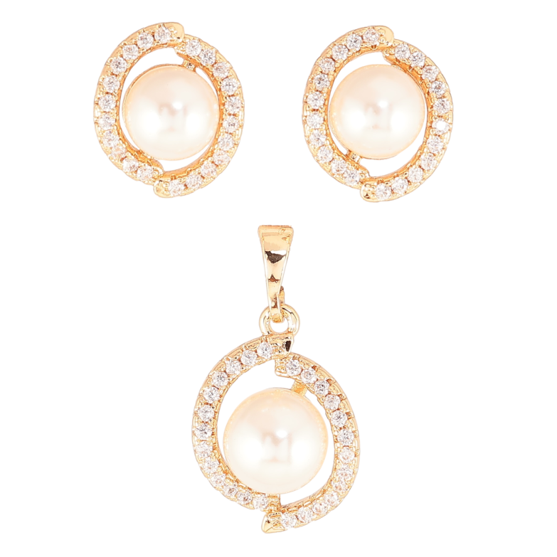 Набір Xuping M&L Колір 18K Сережки Кулон «Перлини в обрамленні кристалів» фото №1