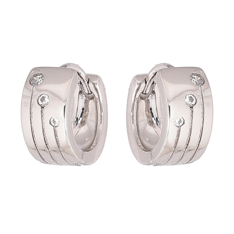 Сережки Xuping Родій колечка «Декоративний візерунок з кристалами» фото №1