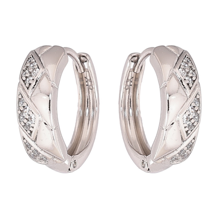 Серьги Xuping Родий колечки Декоративный узор с кристаллами фото №16