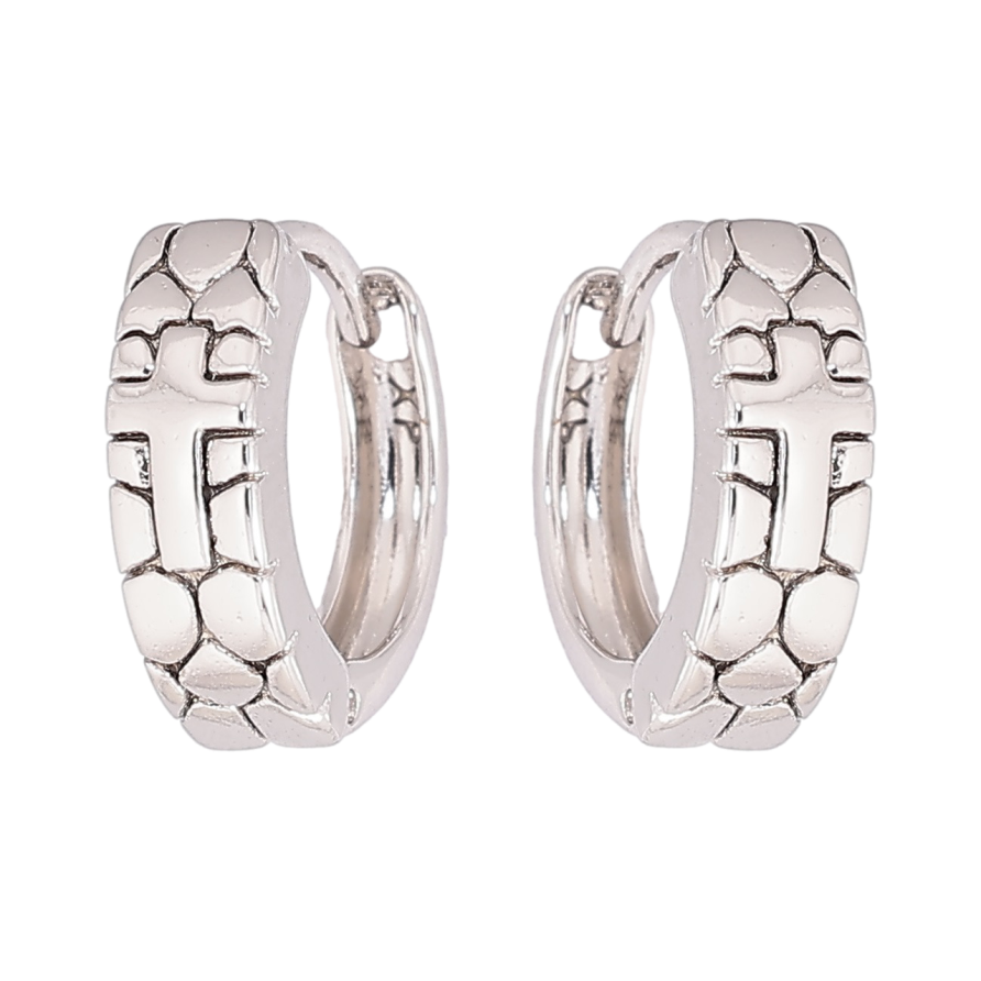 Серьги Xuping Родий колечки Узор Крестики фото №1 Серьги Xuping Родий колечки Узор Крестики фото №1