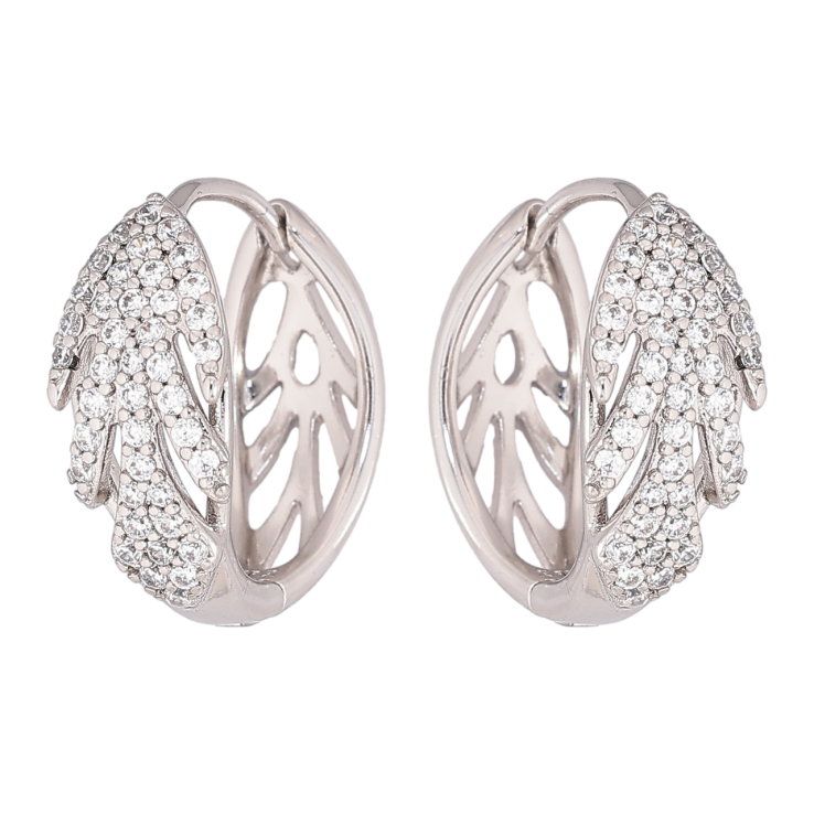 Серьги Xuping Родий колечки Узор с инкрустацией кристаллами фото №13