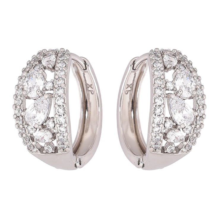 Серьги Xuping Родий колечки Инкрустация кристаллами фото №13