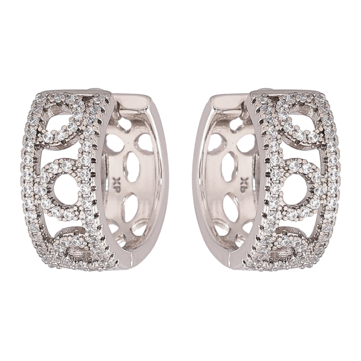 Серьги Xuping Родий колечки Инкрустация кристаллами фото №14