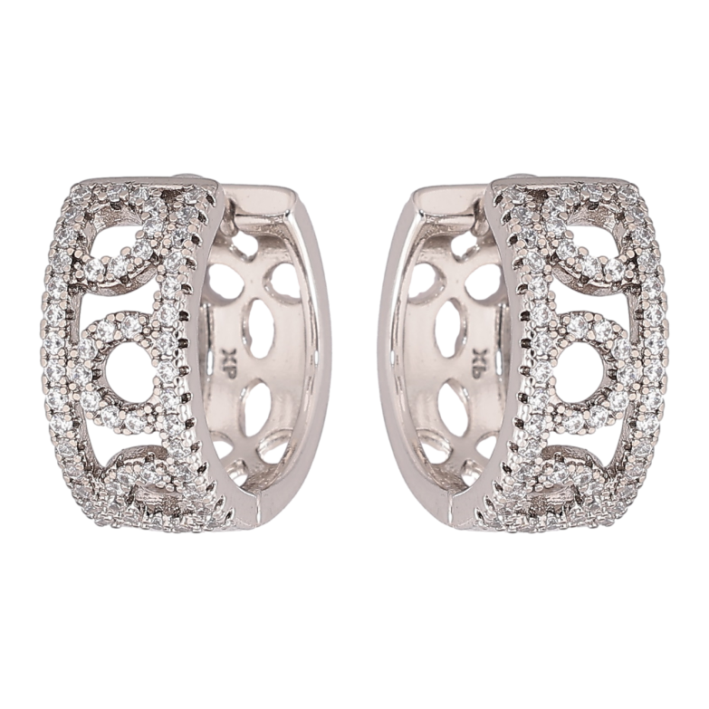 Сережки Xuping Родій колечка «Інкрустація кристалами» фото №1 Сережки Xuping Родій колечка «Інкрустація кристалами» фото №1