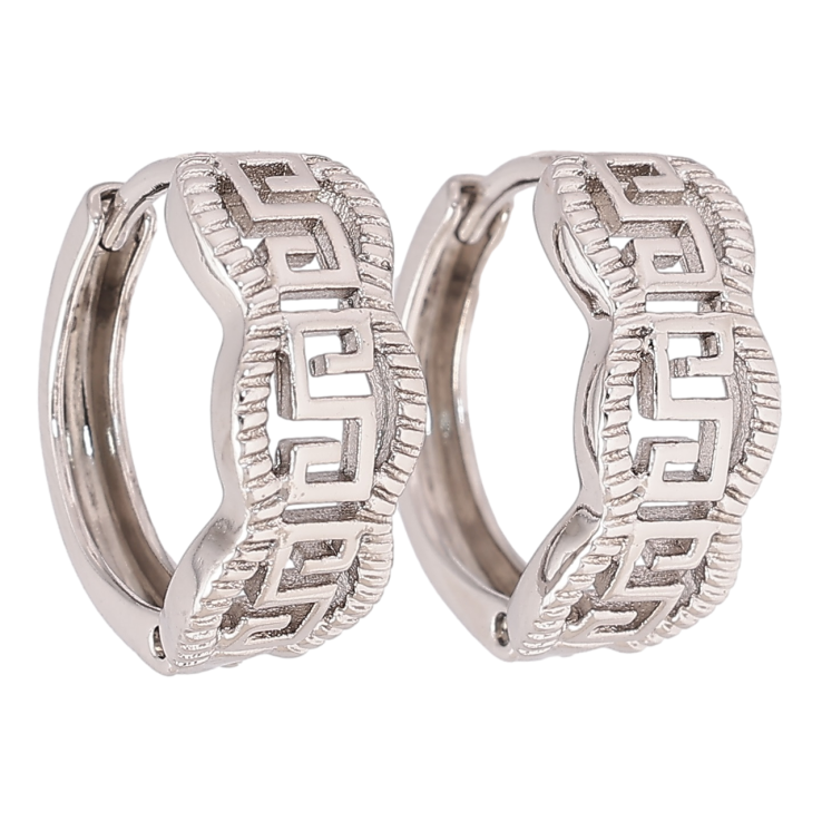 Серьги Xuping Родий колечки Резной узор фото №14