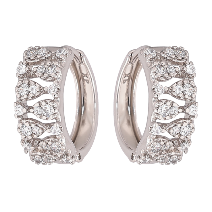 Серьги Xuping Родий колечки Узор с инкрустацией кристаллами фото №17 Серьги Xuping Родий колечки Узор с инкрустацией кристаллами фото №17