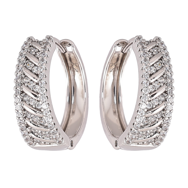 Серьги Xuping Родий колечки Инкрустация кристаллами фото №15