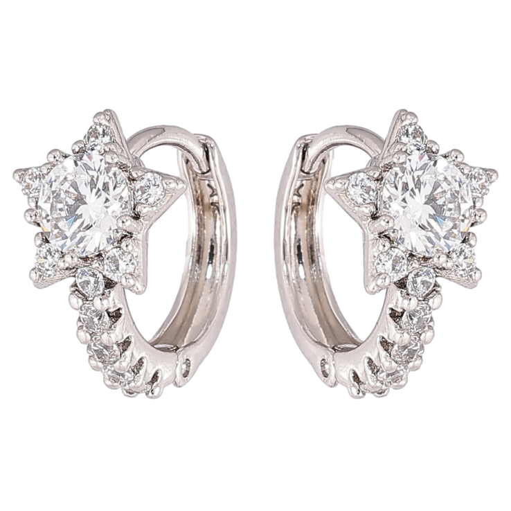 Серьги Xuping Родий колечки Звезды с кристаллами фото №21 Серьги Xuping Родий колечки Звезды с кристаллами фото №21