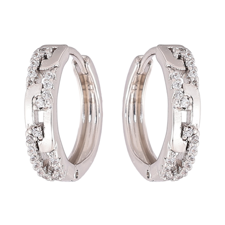 Серьги Xuping Родий колечки Декоративный узор с кристаллами фото №15