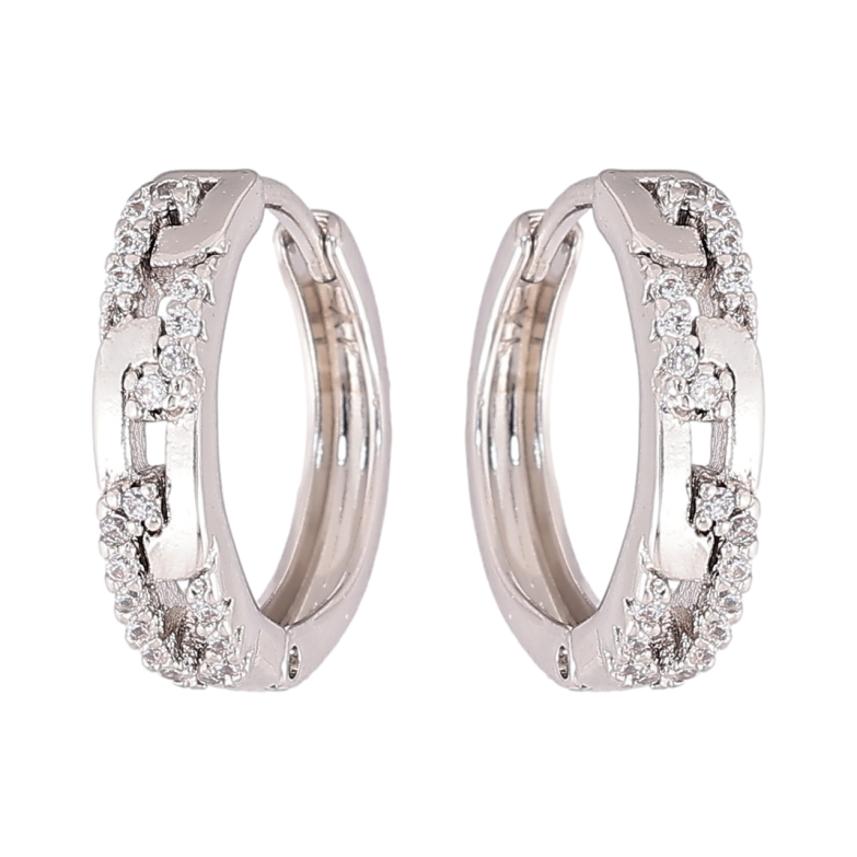 Серьги Xuping Родий колечки Декоративный узор с кристаллами фото №1