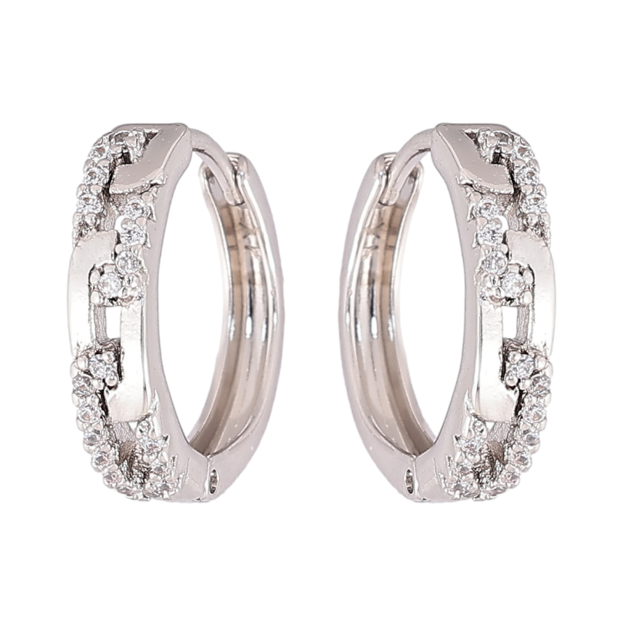 Серьги Xuping Родий колечки Декоративный узор с кристаллами фото №1